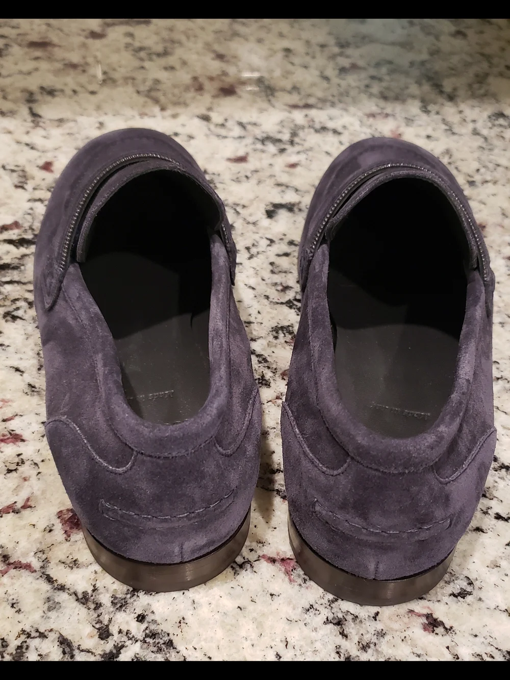 Brunello Cucinelli Monili Penny Loafers Navy Suede